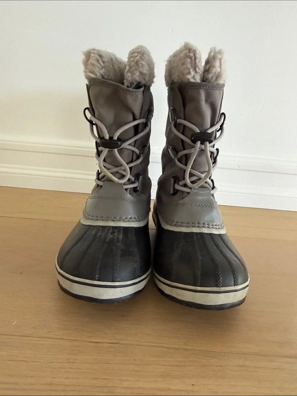 Sorel Kids' Grey Winter Snow Boots with Shearling Collar